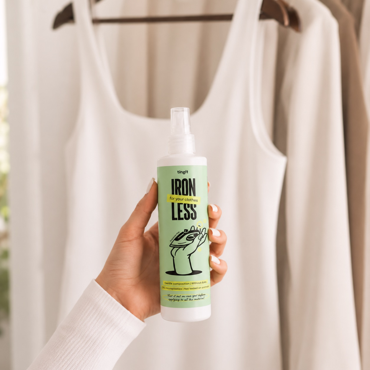 Wrinkle release spray 3 steps 3